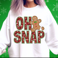 Oh Snap Faux Embroidery Tee/Sweatshirt
