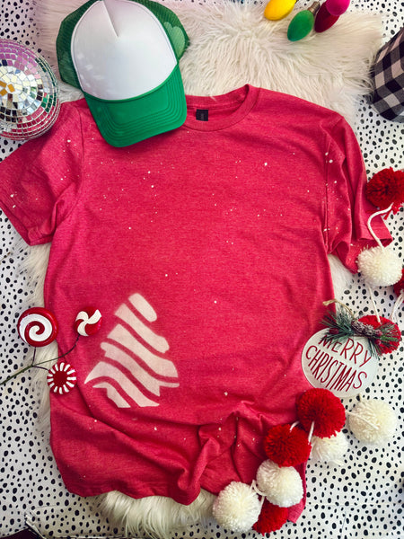 Christmas Tree Bleached Blank Tee