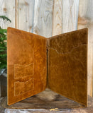 Tan Boot-Stitch Tooled Leather Planner/Portfolio