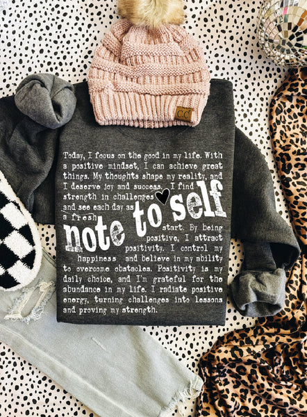 Note To Self Tee/Sweatshirt