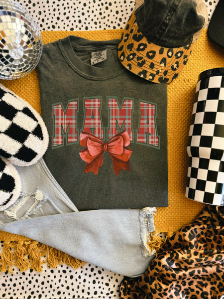 Mama Christmas Bow Tee