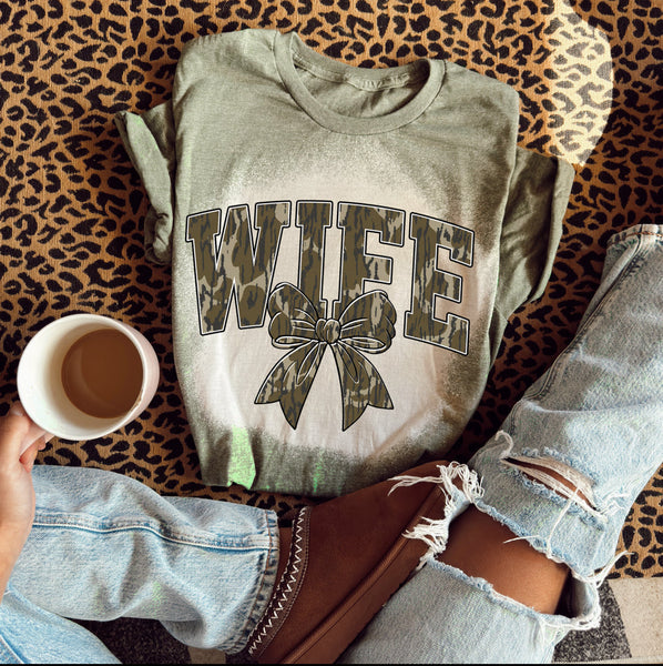 Wife - Camo Bow Tee