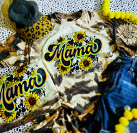 Mama Sunflower Cowhide Bleached Tee