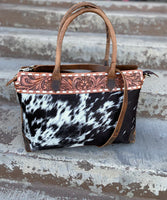 Nadia Tooled Leather & Cowhide Purse