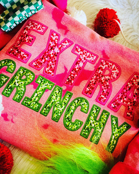 Extra Grinchy Faux Sequin Sweatshirt