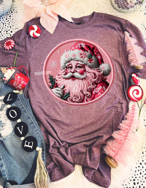 Vintage Pink Santa Tee