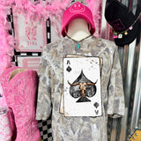 Ace Of Spades Bull Skull Tee
