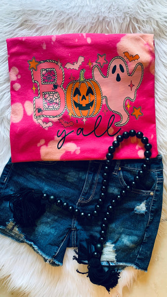 Boo Y’all Acid Wash Tee