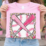Leopard Pink Baseball Tee