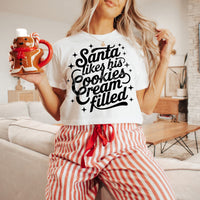Santa Likes His Cookies Cream Filled Tee