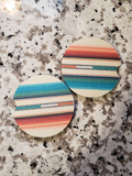 Mexi Blanket Car Coasters (Set of 2 Rubber or Sandstone Car Coasters)