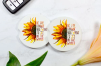 Be The Change Car Coasters (Set of 2 Rubber or Sandstone Car Coasters)