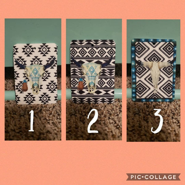 Aztec Bull Skull Air Freshener {Choose Your Own Scent}