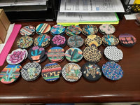 Floral Texas Home Car Coasters (Set of 2 Rubber or Sandstone Car Coasters)