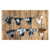 Cowhide Cow Head Keychains