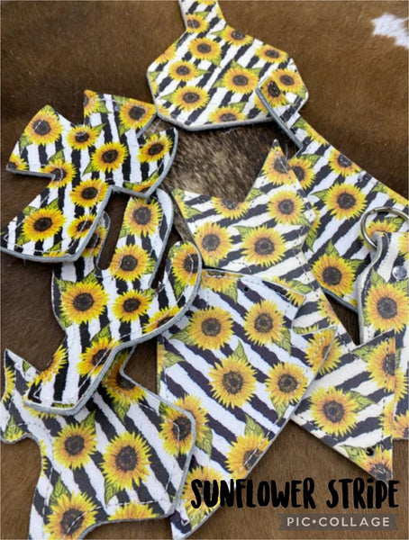 Cowhide/Leather Freshie - Sunflower Stripe