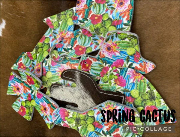 Cowhide/Leather Freshie -Spring Cactus