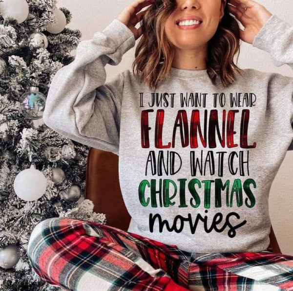 Flannel And Christmas Movies Sweatshirt